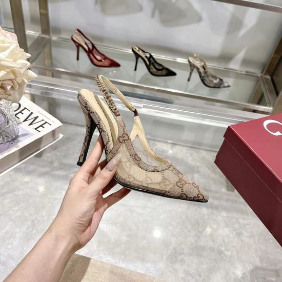 Gucci Classic Buckle Mesh Upper Premium Leather Shoes
