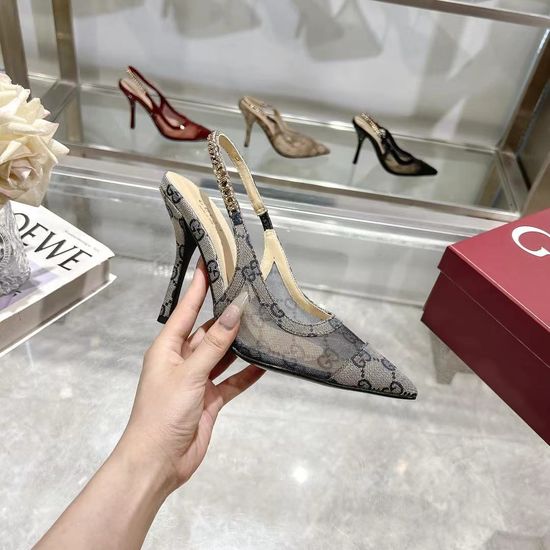 Gucci Classic Buckle Mesh Upper Premium Leather Shoes