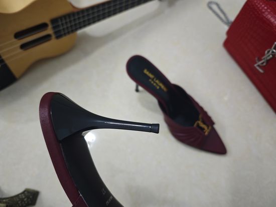 Yves Saint Laurent Elegant Leather Strappy Stiletto Sandals