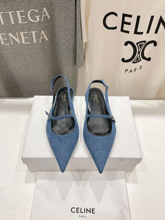 Celine Pointed Toe Flat Sandals Genuine Leather Comfortable Shoes