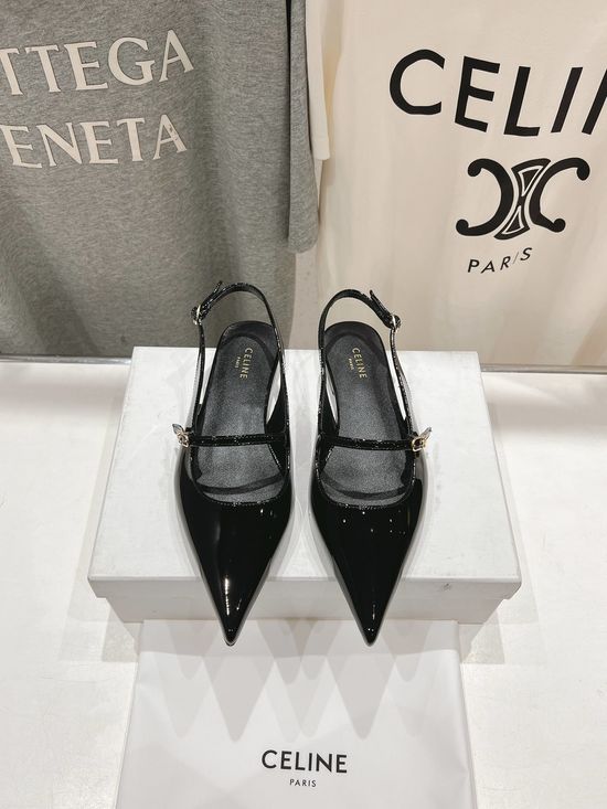 Celine Pointed Toe Flat Sandals Genuine Leather Comfortable Shoes