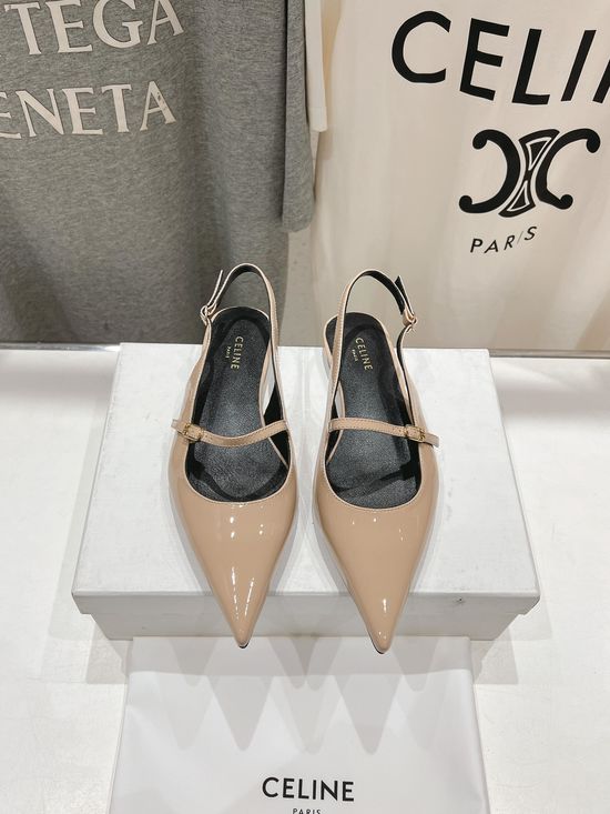 Celine Pointed Toe Flat Sandals Genuine Leather Comfortable Shoes
