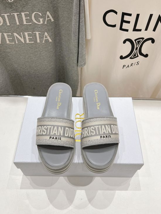 Christian Dior Elegant Comfortable Thick Sole Slide Sandals