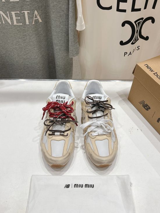 Miu Miu Vintage Style Distressed Casual Chunky Sneakers