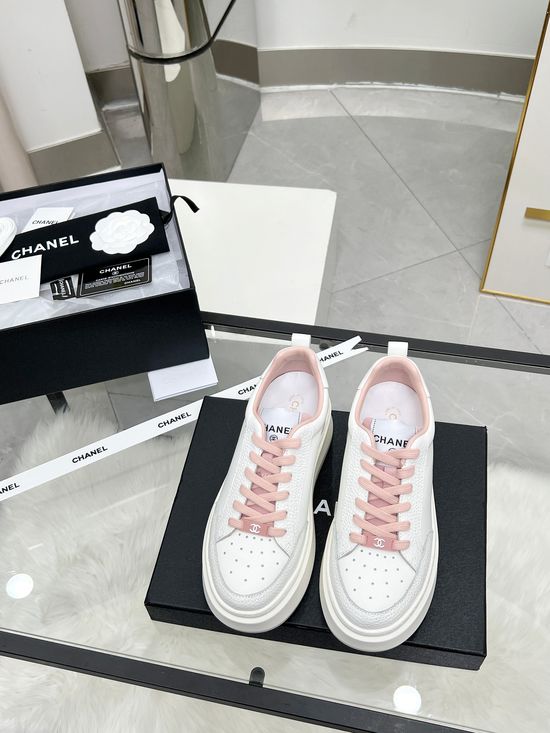 Chanel Premium Cowhide Sneakers With Custom Rubber Outsole