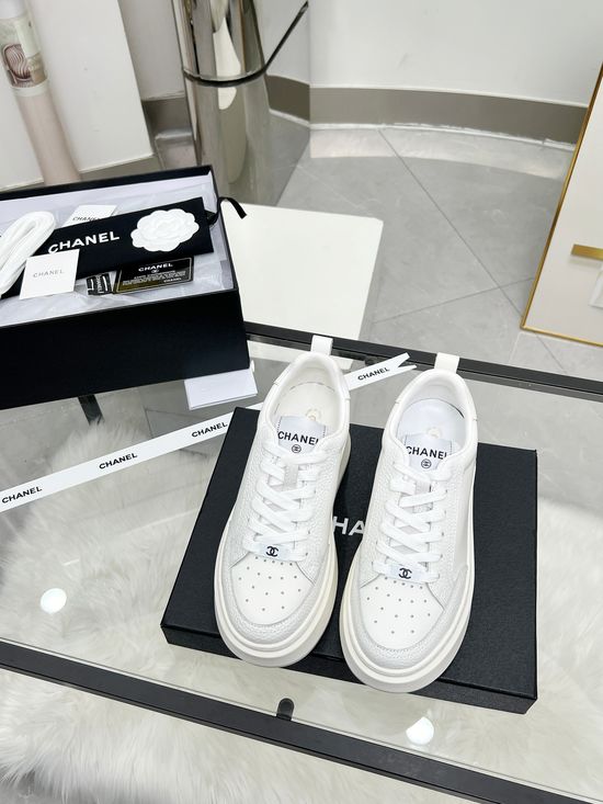 Chanel Premium Cowhide Sneakers With Custom Rubber Outsole
