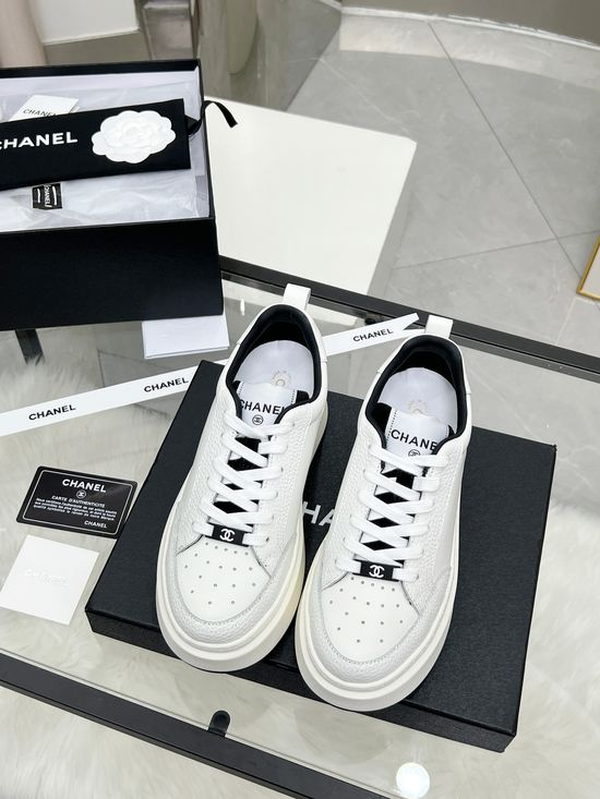 Chanel Premium Cowhide Sneakers With Custom Rubber Outsole