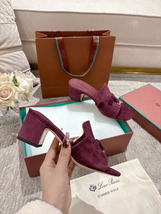 Loro Piana Knit Upper Slippers with Sheepskin Lining and Leather Sole