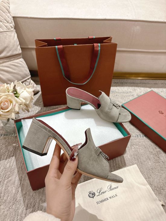 Loro Piana Knit Upper Slippers with Sheepskin Lining and Leather Sole