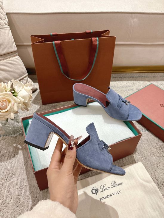 Loro Piana Knit Upper Slippers with Sheepskin Lining and Leather Sole