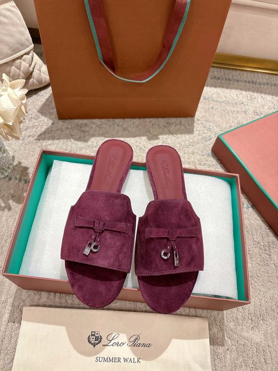 Loro Piana Comfortable Knitted Slippers with Soft Sheepskin Insole