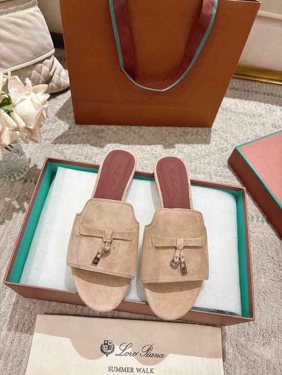Loro Piana Comfortable Knitted Slippers with Soft Sheepskin Insole