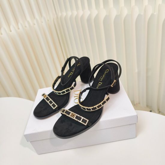 Christian Dior Rhinestone Cross Strap High Heel Open Toe Sandals