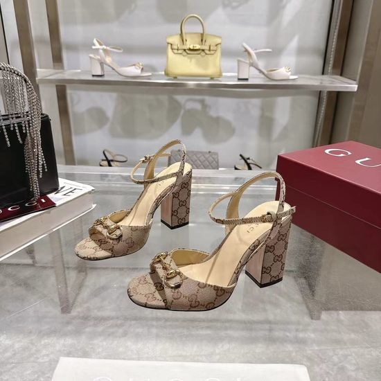Gucci Buckle Decor High Heel Shoes Soft Leather Premium Daily Footwear