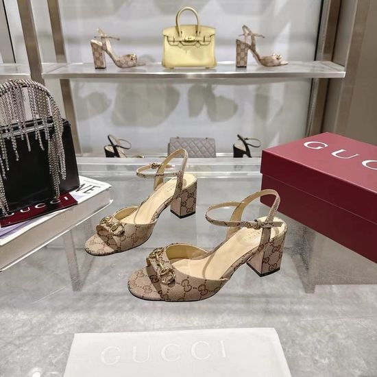 Gucci Buckle Decor High Heel Shoes Soft Leather Premium Daily Footwear