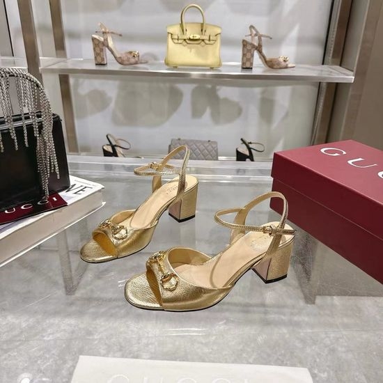 Gucci Buckle Decor High Heel Shoes Soft Leather Premium Daily Footwear