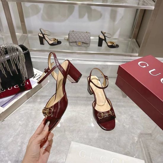 Gucci Buckle Decor High Heel Shoes Soft Leather Premium Daily Footwear