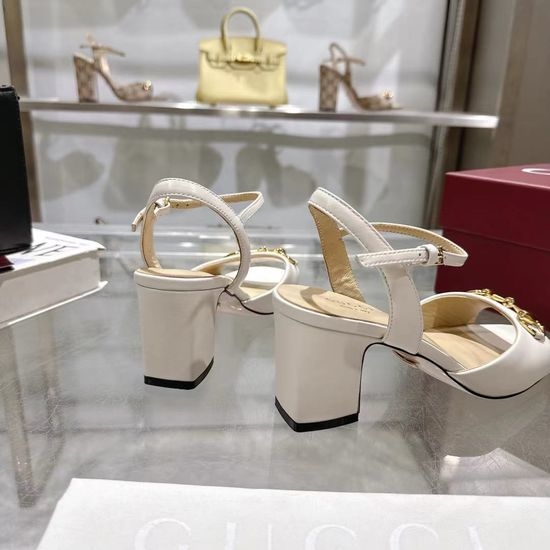 Gucci Buckle Decor High Heel Shoes Soft Leather Premium Daily Footwear