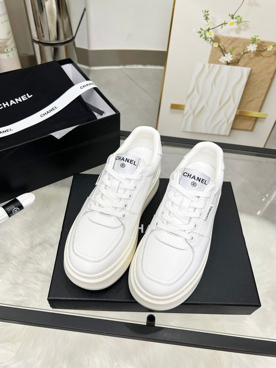 Chanel Premium Cowhide Sneakers With Custom Rubber Outsole