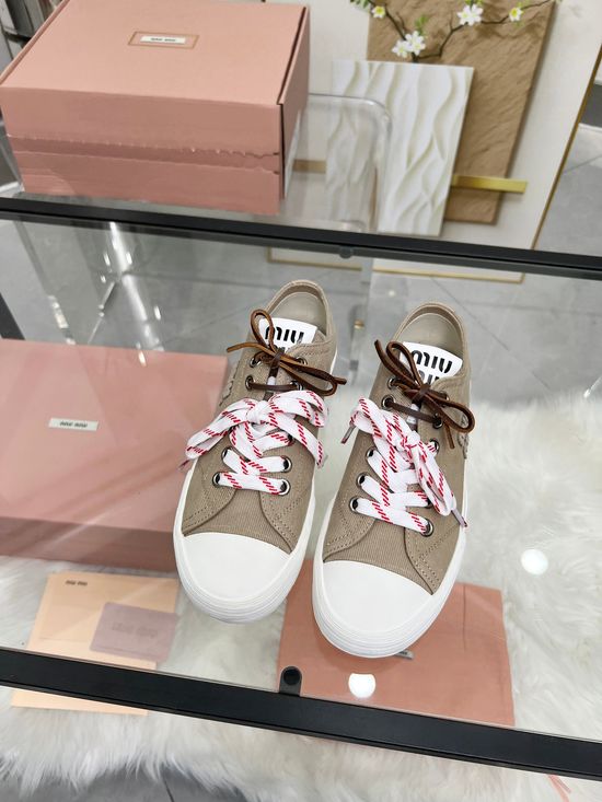 Miu Miu Classic Color Block Soft Sole Casual Walking Shoes