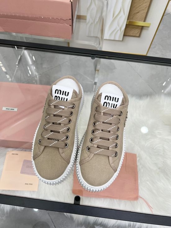 Miu Miu Thick Sole Casual Shoes With Premium Leather Lining