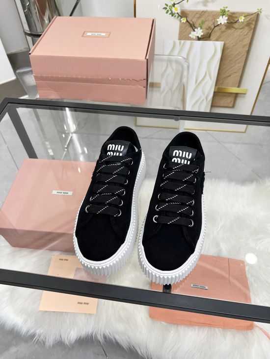 Miu Miu Thick Sole Casual Shoes With Premium Leather Lining