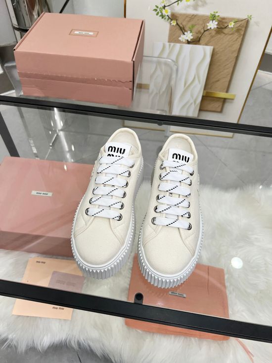 Miu Miu Thick Sole Casual Shoes With Premium Leather Lining