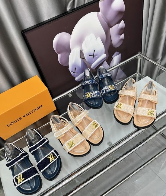 Louis Vuitton LV Embroidery Decor Slides Soft Lining Thick Sole Comfortable Sandals