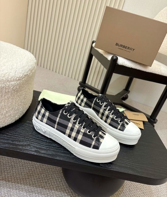 Burberry Classic Plaid Pattern Casual Lace Up Comfort Shoes
