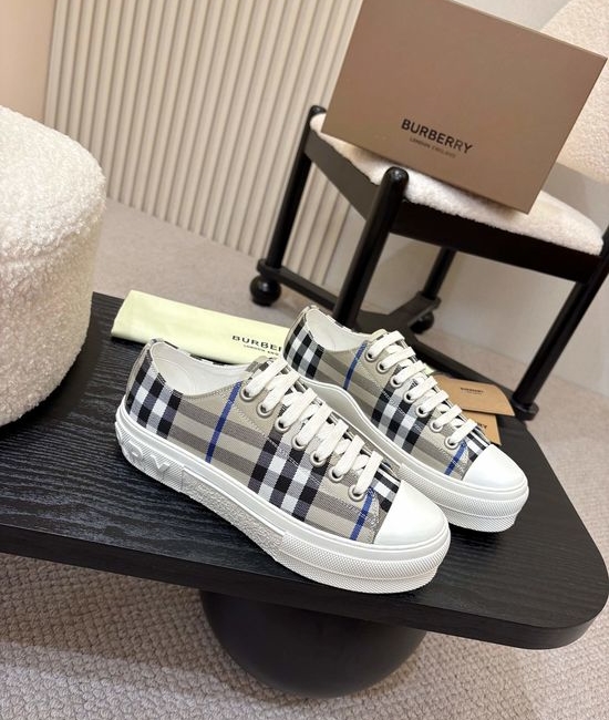 Burberry Classic Plaid Pattern Casual Lace Up Comfort Shoes