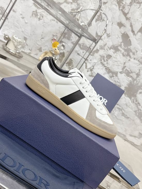 Christian Dior Genuine Leather Suede Casual Sneakers with Non-slip Sole