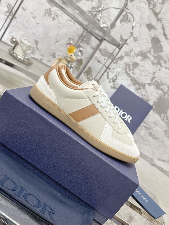 Christian Dior Genuine Leather Suede Casual Sneakers with Non-slip Sole