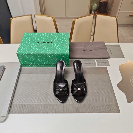Balenciaga Elegant Bow Strap Open Toe Sandals With Premium Leather Sole