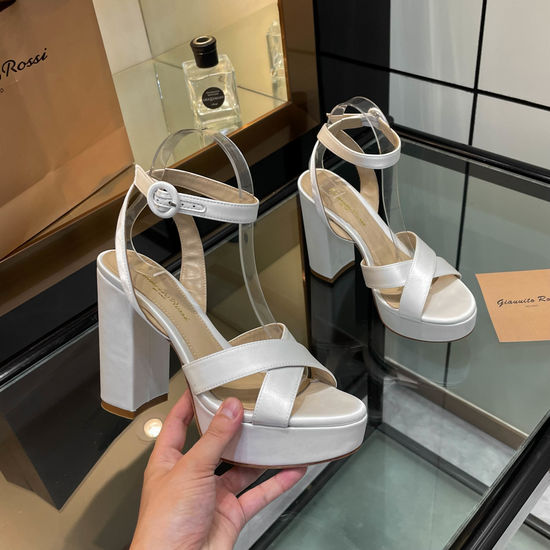 Gianvito Rossi Silk Platform Chunky Heel Elegant Dress Sandals