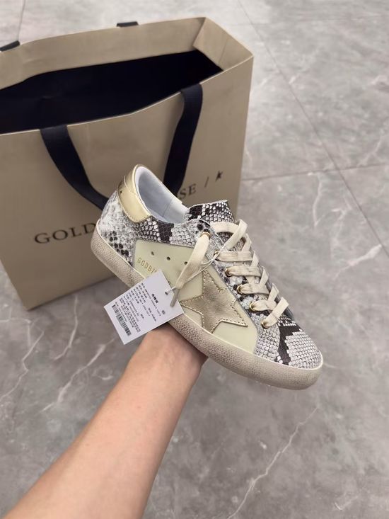 Golden Goose Premium Snake Pattern Vintage Distressed Casual Sneakers
