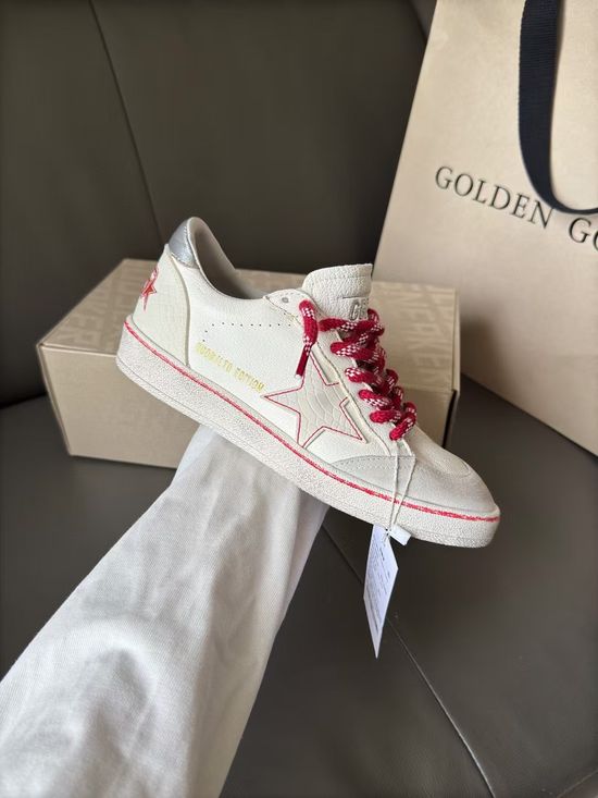 Golden Goose Vintage Distressed Casual Sneakers With Silver Accents