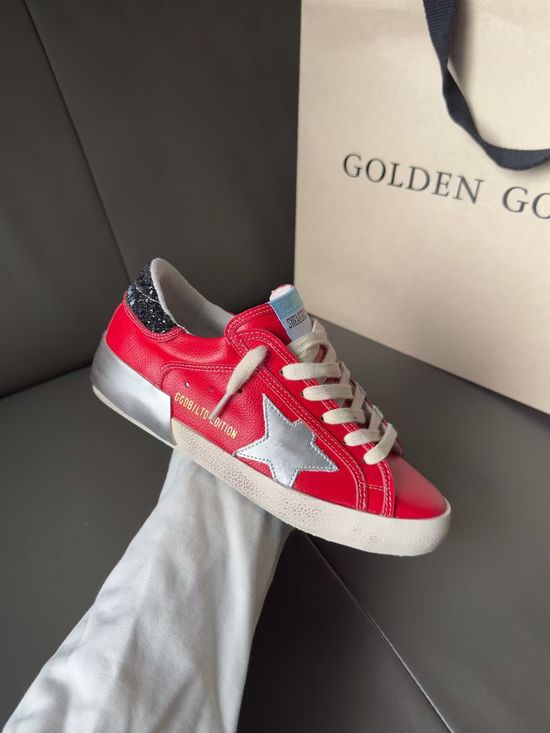 Golden Goose Retro Distressed Suede Casual Sneakers with Silver Accents
