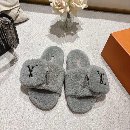 Louis Vuitton Soft Wool Slip-On Slippers Anti-Slip Comfortable Footwear