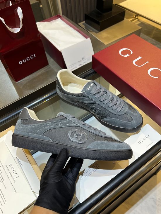 Gucci Premium Retro Casual Training Sneakers Durable Suede Leather Upper