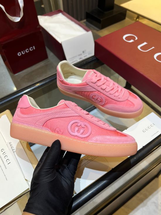 Gucci Premium Retro Casual Training Sneakers Durable Suede Leather Upper