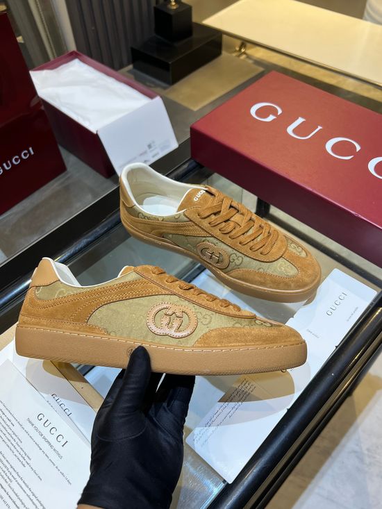 Gucci Premium Retro Casual Training Sneakers Durable Suede Leather Upper