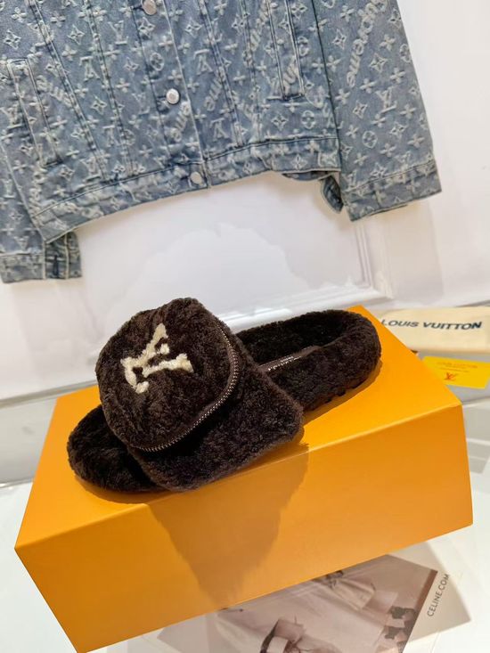 Louis Vuitton Exclusive Design Wool Slip-on Loafers with Custom Sole