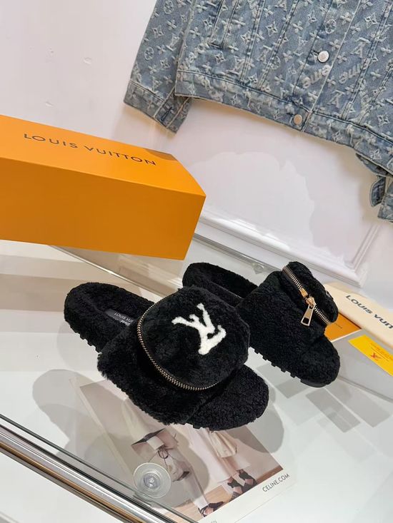 Louis Vuitton Exclusive Design Wool Slip-on Loafers with Custom Sole