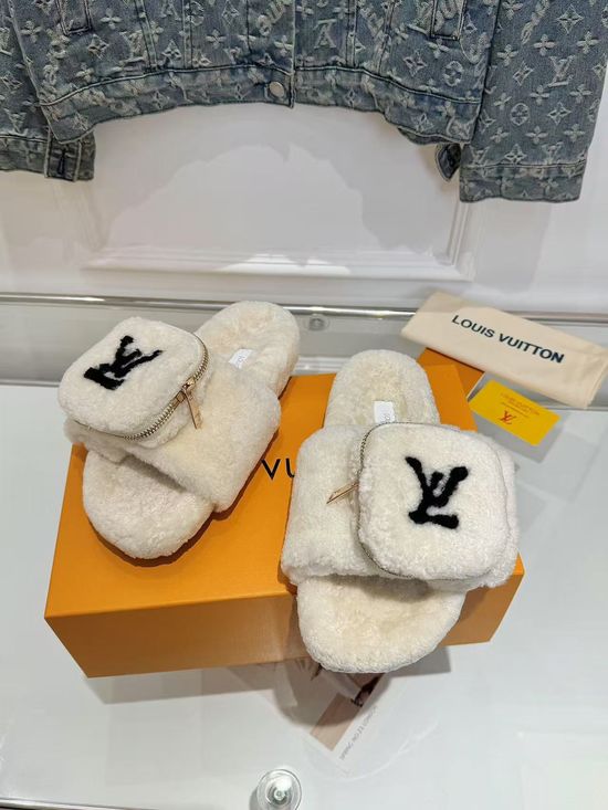 Louis Vuitton Exclusive Design Wool Slip-on Loafers with Custom Sole