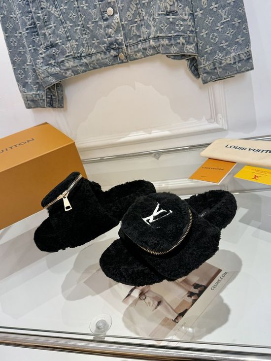 Louis Vuitton Exclusive Design Wool Slip-on Loafers with Custom Sole