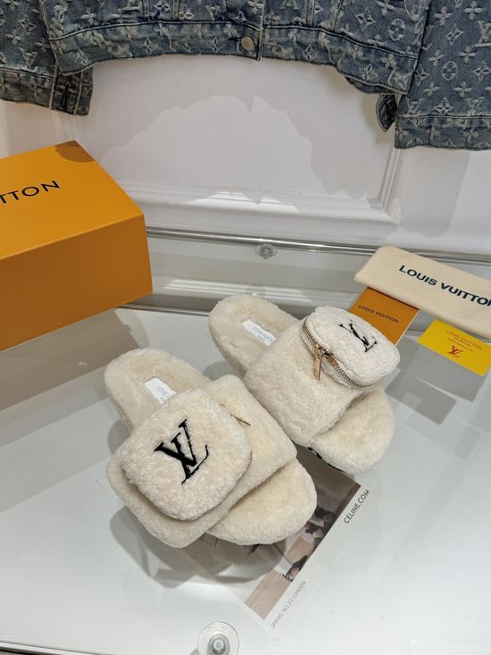 Louis Vuitton Exclusive Design Wool Slip-on Loafers with Custom Sole