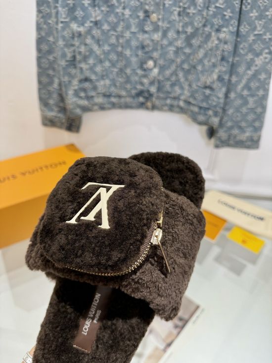 Louis Vuitton Exclusive Design Wool Slip-on Loafers with Custom Sole