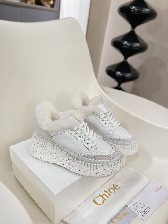 Loewe Soft Leather Comfortable Casual Platform Sneakers