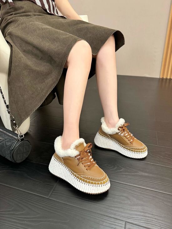 Chloe Genuine Leather Casual Shoes with Wool Lining Soft Sole
