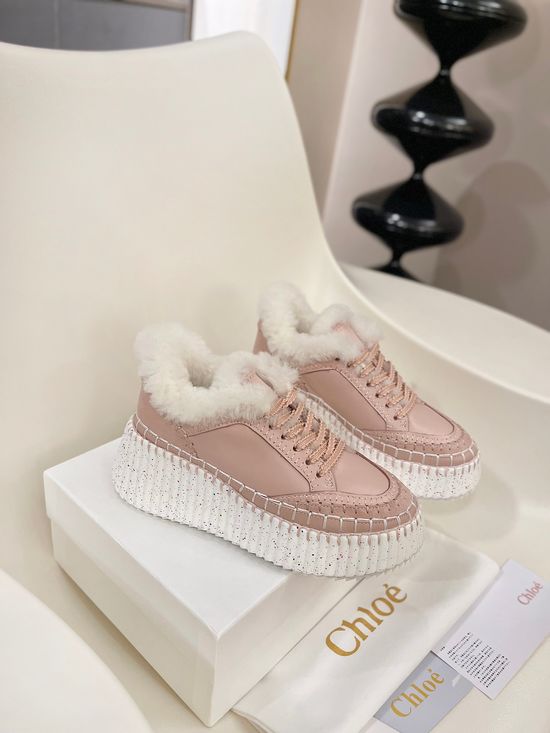Chloe Soft Leather Comfortable Casual Platform Sneakers